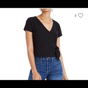 Madewell Texture & Thread Wrap-Tie Top
